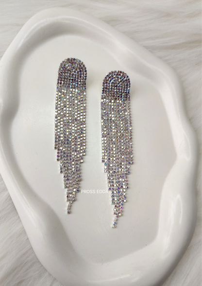 STARLIGHT CASCADE RHINESTONE DANGLERS EARRING - Rainbow