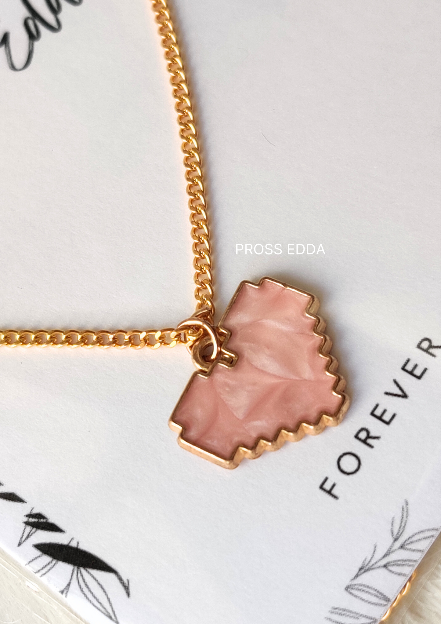 CHERISHED PINK HEART NECKLACE