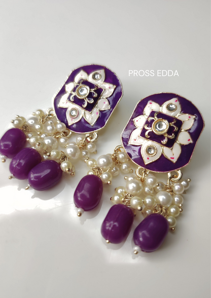 MEENAKARI - ETHNIC SQUARE STUD EARRING