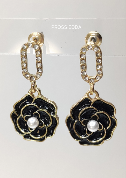 MIDNIGHT ROSE CASCADE DROP EARRING