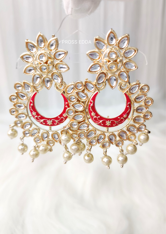 PEARLY KUNDAN MAJESTIC DROP EARRINGS