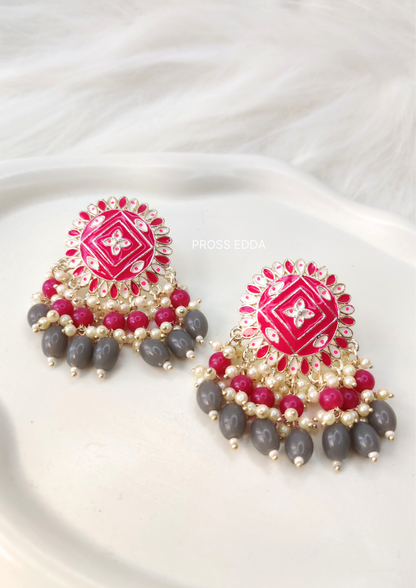 ROYAL RADIANCE  MEENAKARI DROP EARRINGS (XL)