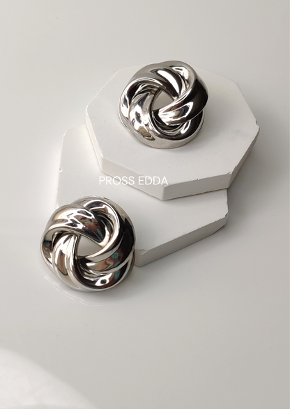 SILVER XL LOVE KNOT STUDS EARRING