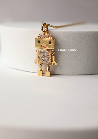 DOODLES GOLDEN CARTOON PENDANT NECKLACE