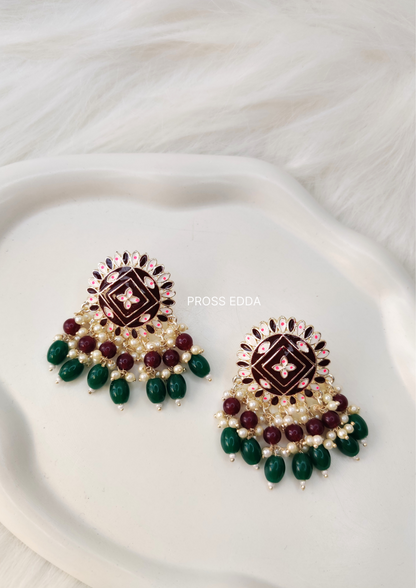 ROYAL RADIANCE  MEENAKARI DROP EARRINGS (XL)