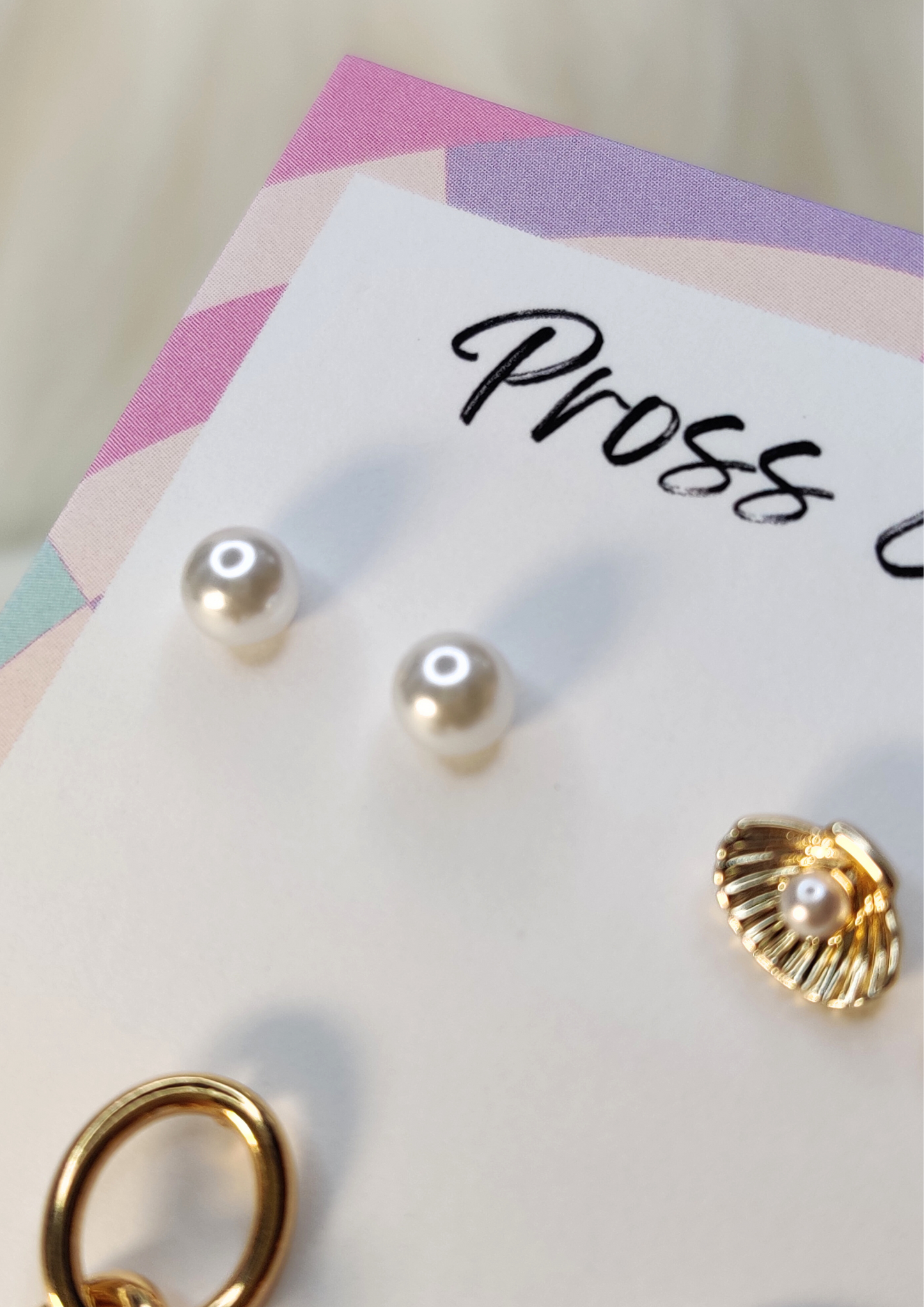 SEASHORE PEARLS & GOLD EARRING COMBO