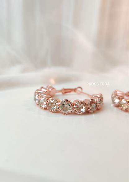 TWINKLING STARLIGHT CRYSTAL HOOP (Rose Gold)