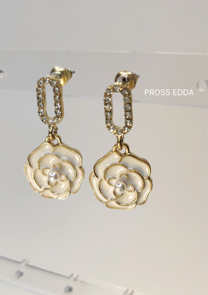 MOONLIGHT ROSE DANGLES  EARRING