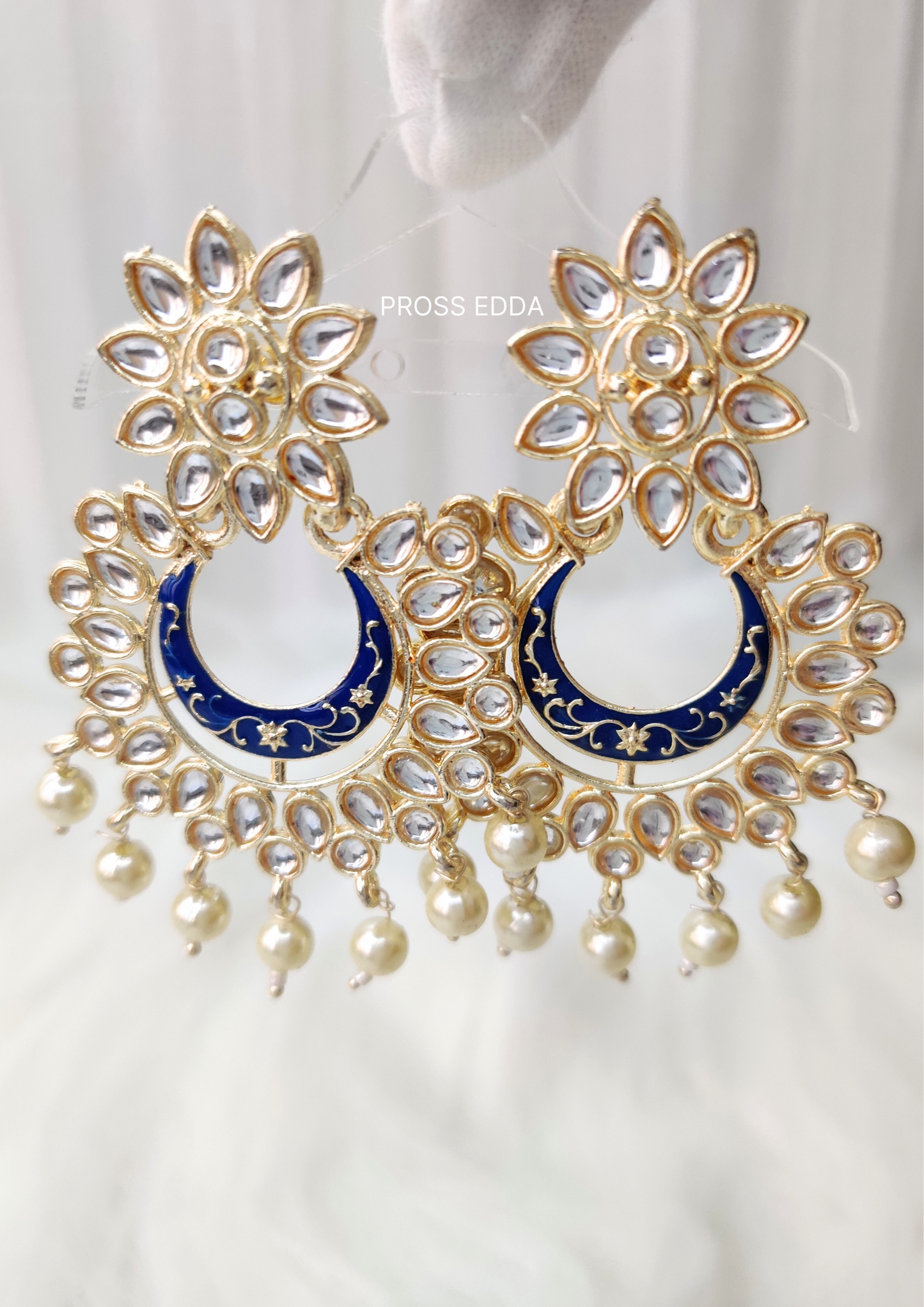 PEARLY KUNDAN MAJESTIC DROP EARRINGS