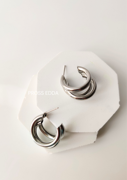 SILVER TRIPLE OPEN HOOP