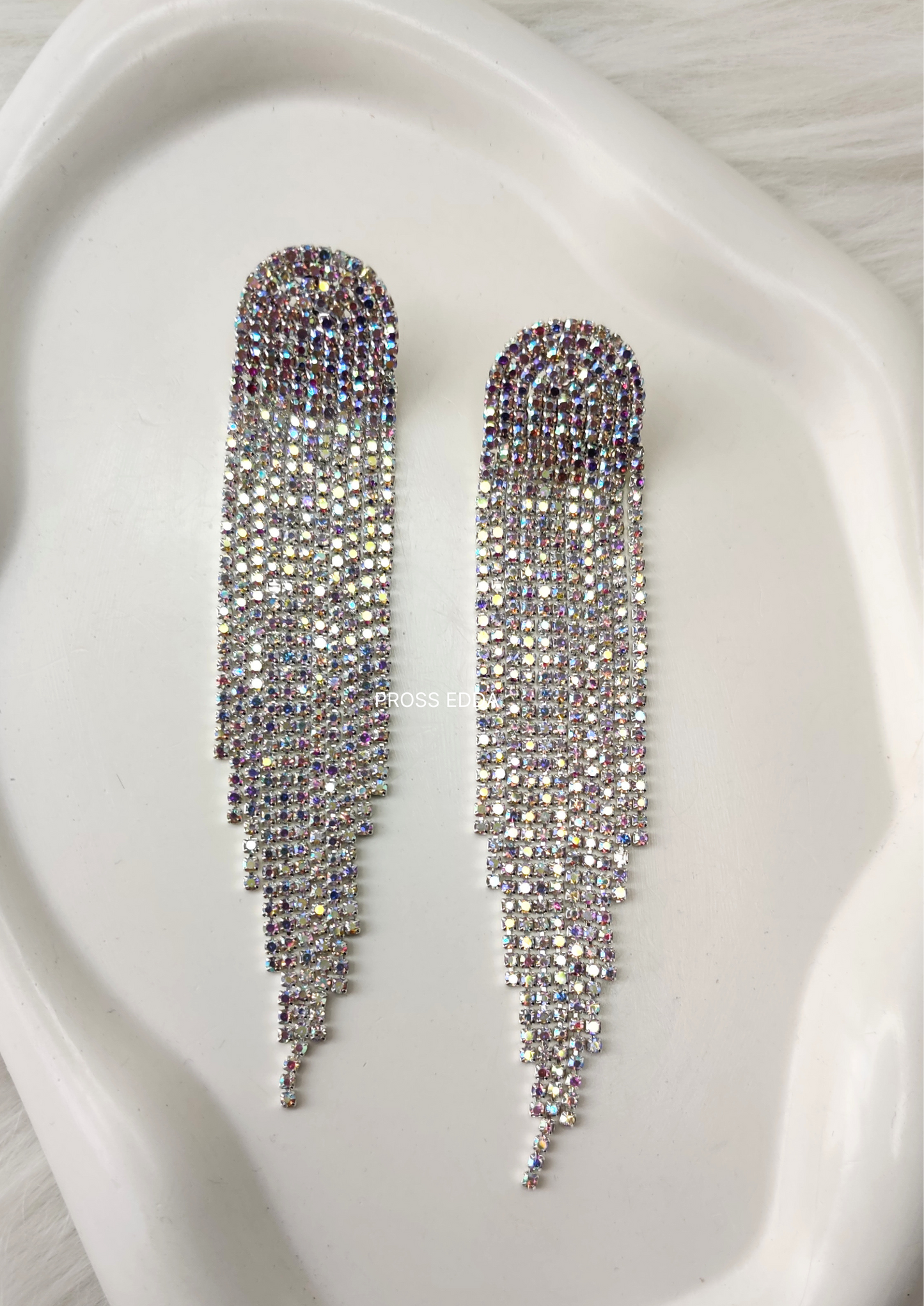 STARLIGHT CASCADE RHINESTONE DANGLERS EARRING - Rainbow