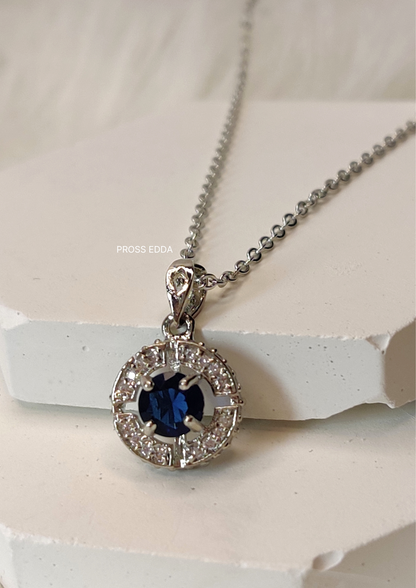 SILVER AZURE WHISPER ELEGANCE NECKLACE - Round