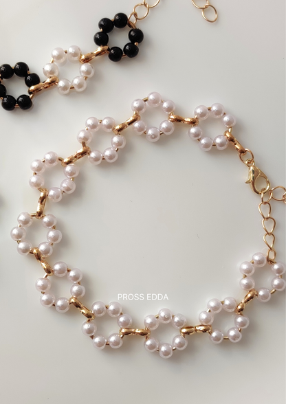 FLORAL FUSION BEADED BRACELET - Golden