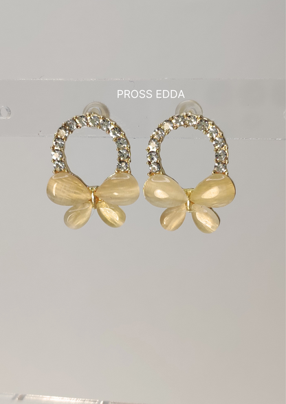 GOLDEN BUTTERFLY BLING  STUDS EARRING