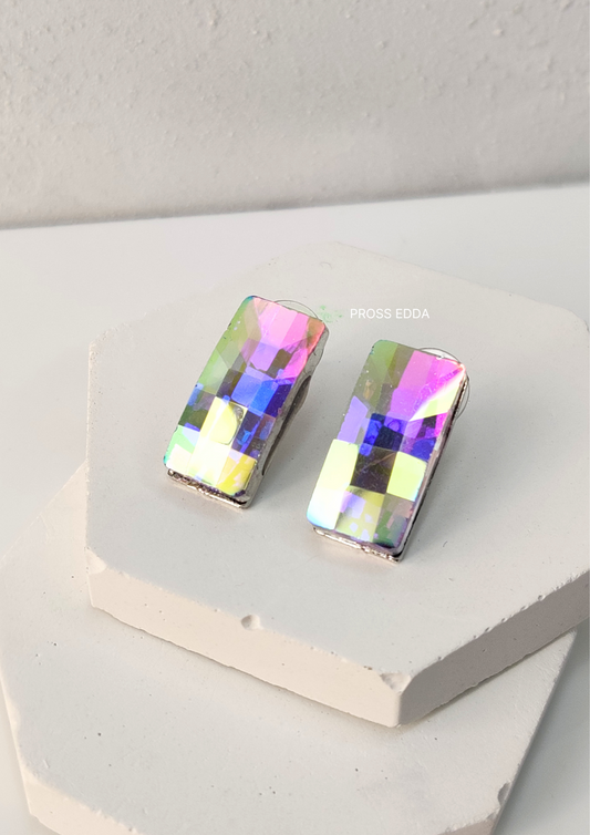 AURORA RECTANGLE CRYSTAL DROP EARRINGS