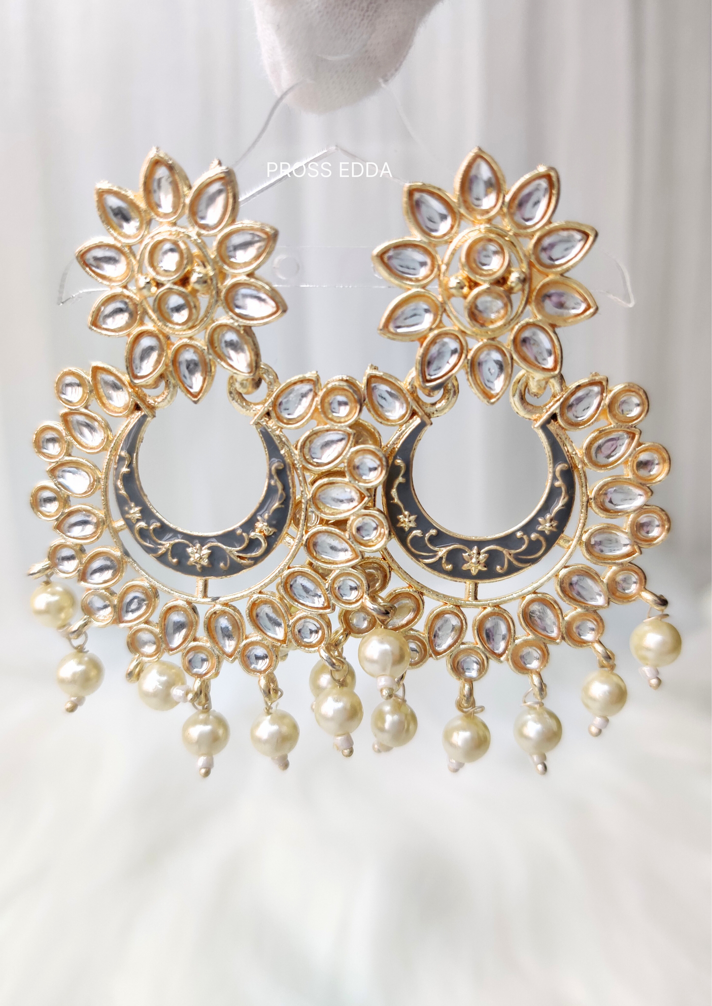 PEARLY KUNDAN MAJESTIC DROP EARRINGS