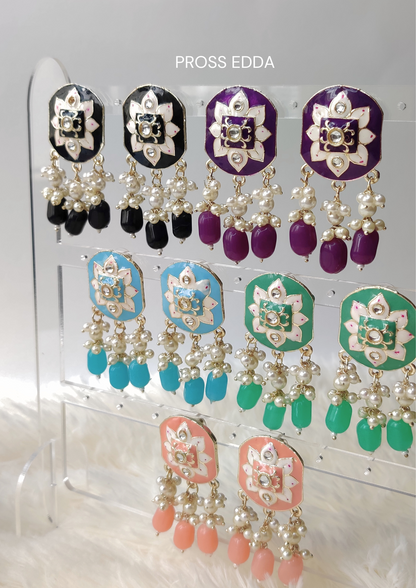 MEENAKARI - ETHNIC SQUARE STUD EARRING