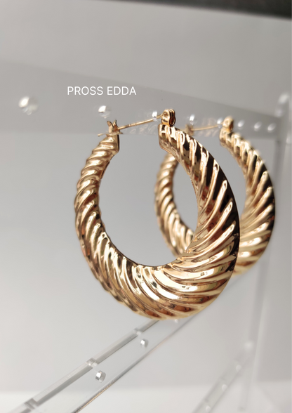 GOLDEN CROISSANT XL HOOPS EARRING