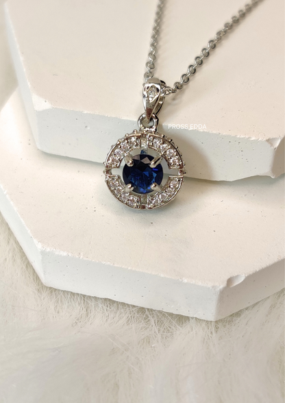 SILVER AZURE WHISPER ELEGANCE NECKLACE - Round