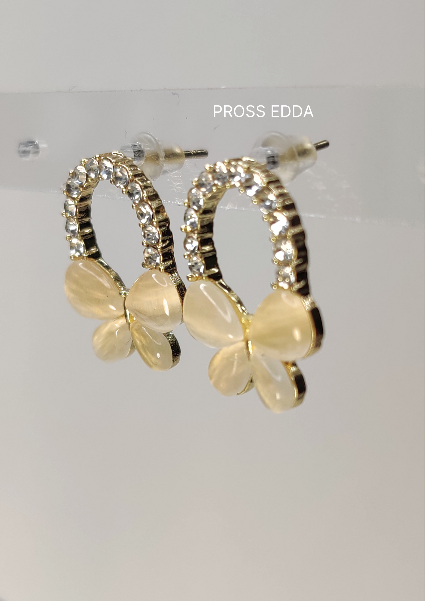 GOLDEN BUTTERFLY BLING  STUDS EARRING