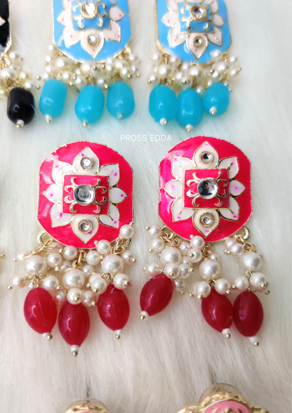 MEENAKARI - ETHNIC SQUARE STUD EARRING