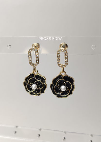 MIDNIGHT ROSE CASCADE DROP EARRING