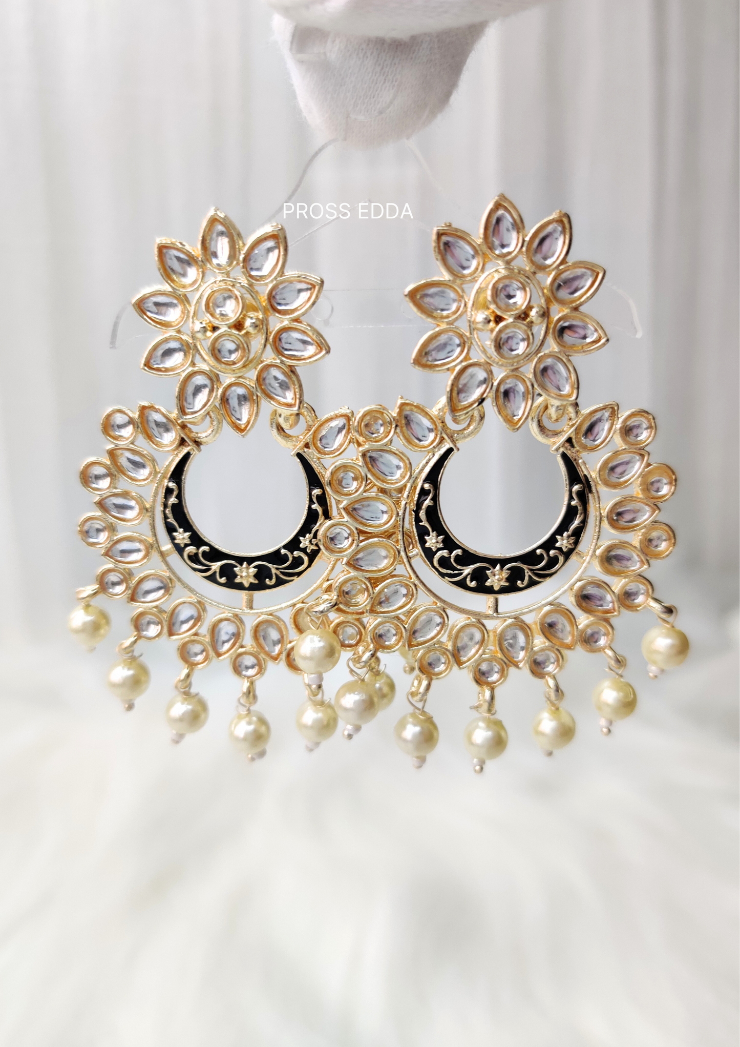 PEARLY KUNDAN MAJESTIC DROP EARRINGS