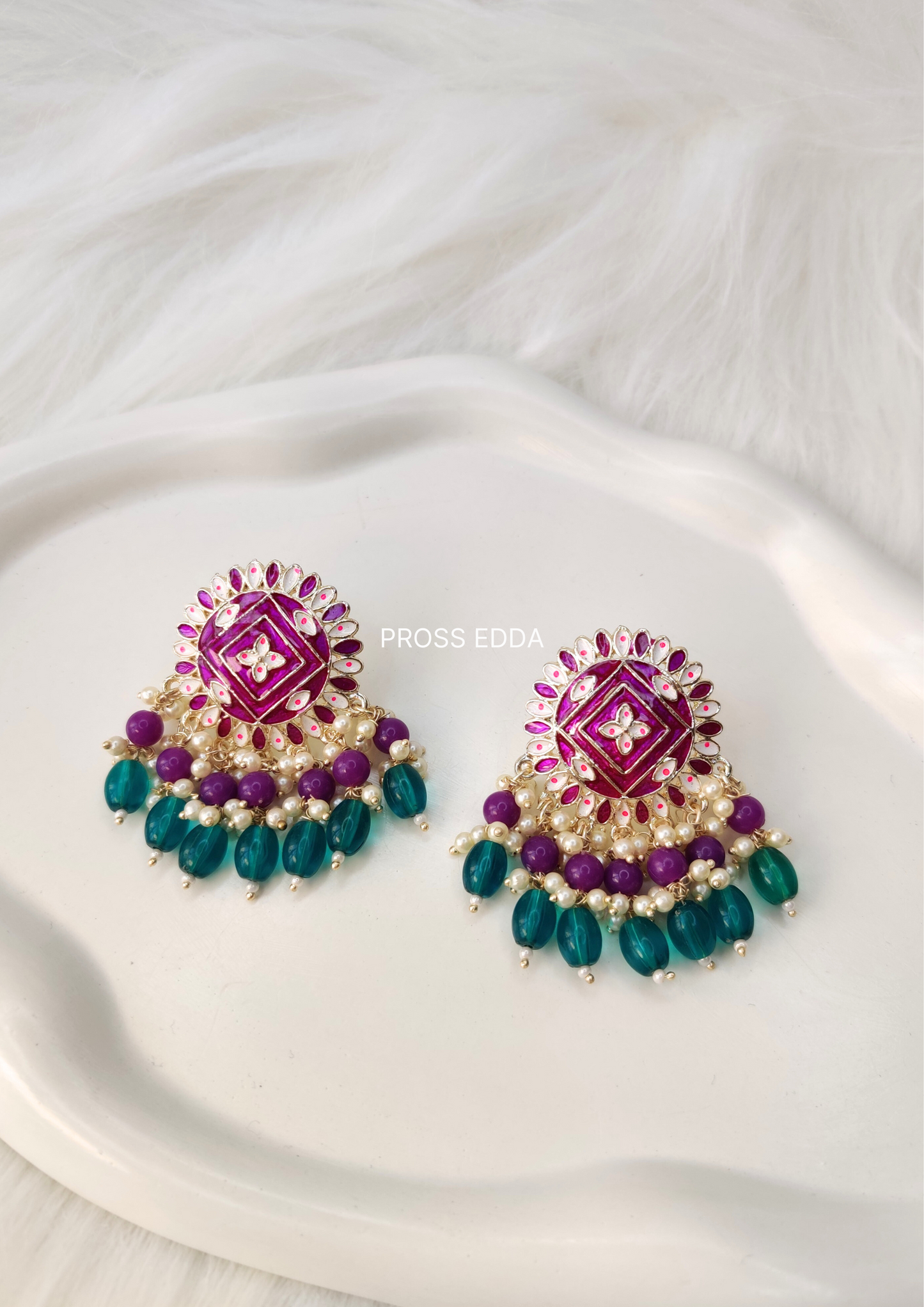 ROYAL RADIANCE  MEENAKARI DROP EARRINGS (XL)