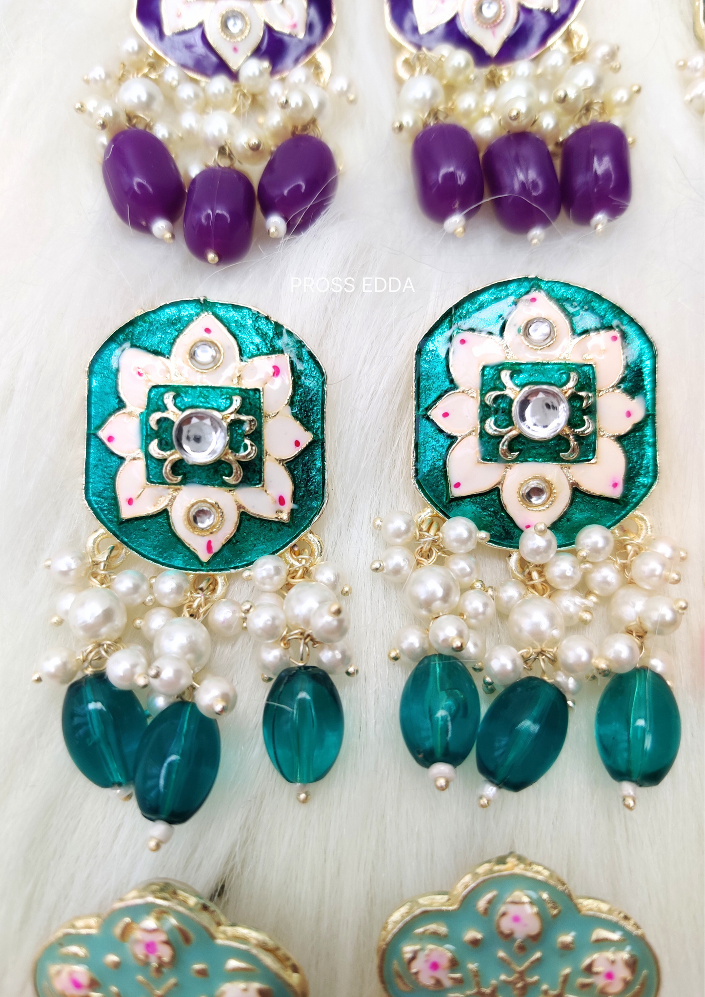 MEENAKARI - ETHNIC SQUARE STUD EARRING