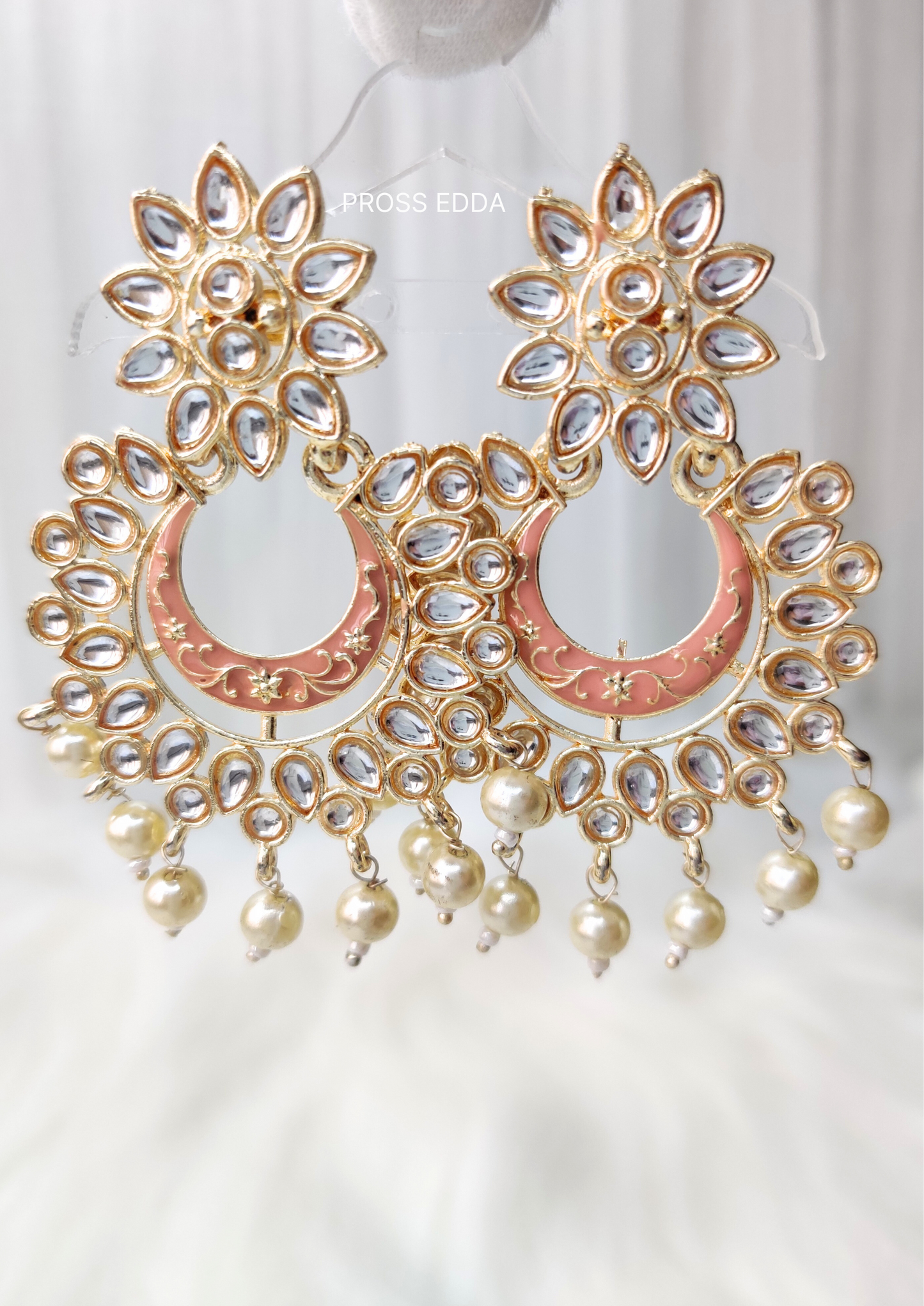 PEARLY KUNDAN MAJESTIC DROP EARRINGS