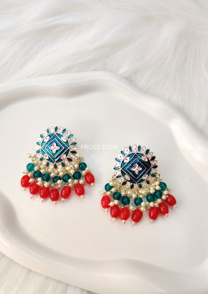 ROYAL RADIANCE  MEENAKARI DROP EARRINGS (XL)