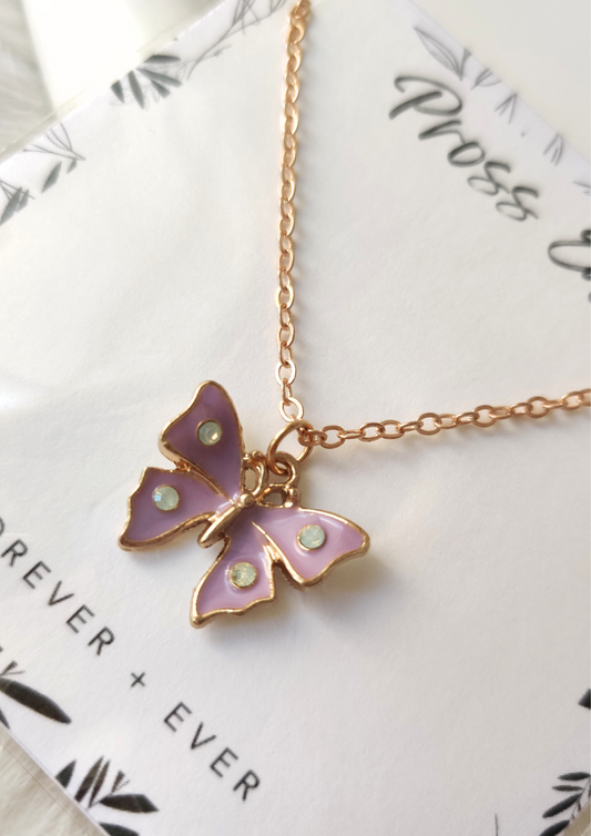 MYSTIC PURPLE BUTTERFLY NECKLACE