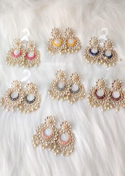 PEARLY KUNDAN MAJESTIC DROP EARRINGS