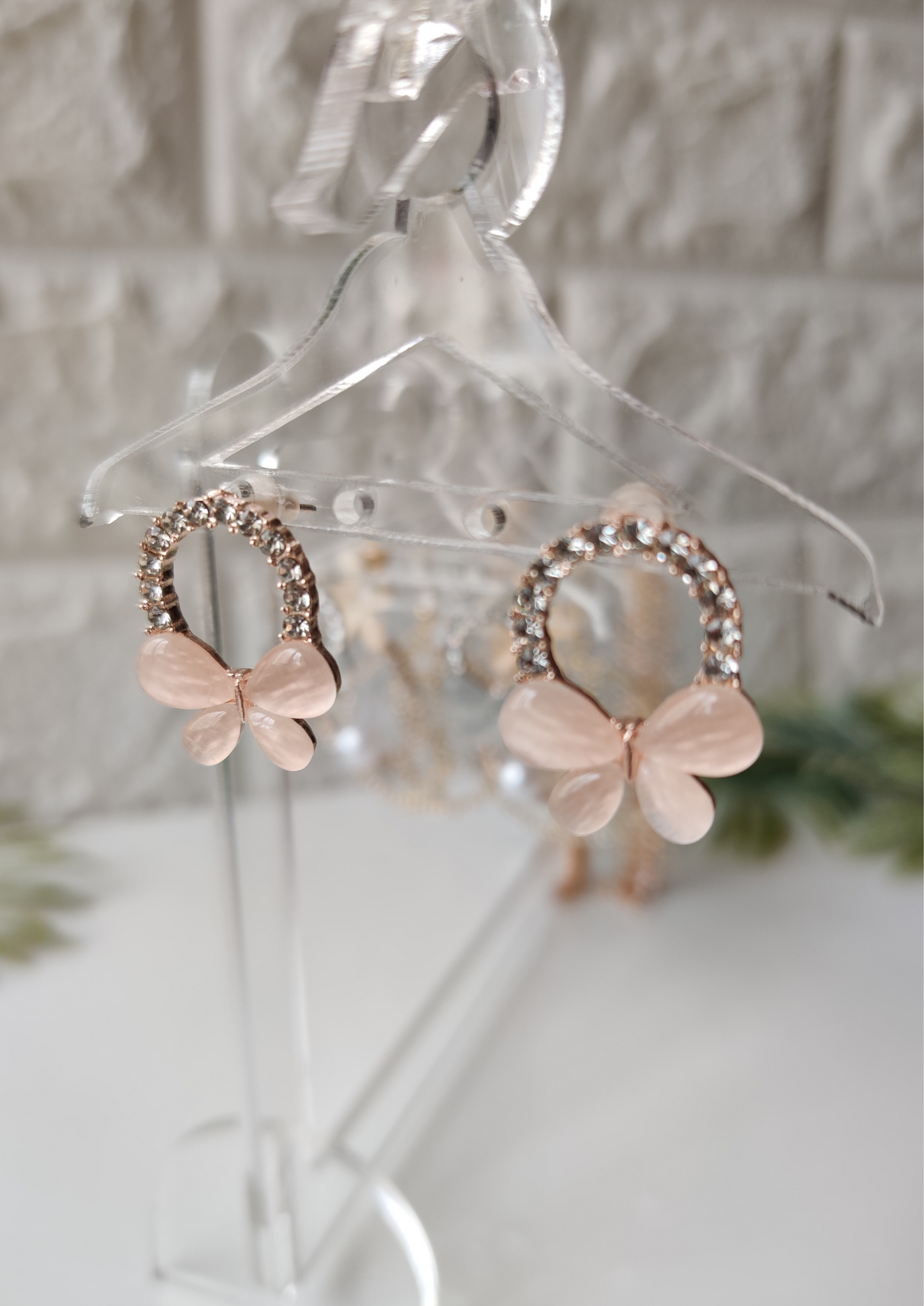 MINI BUTTERFLY STUDS EARRINGS - Pink