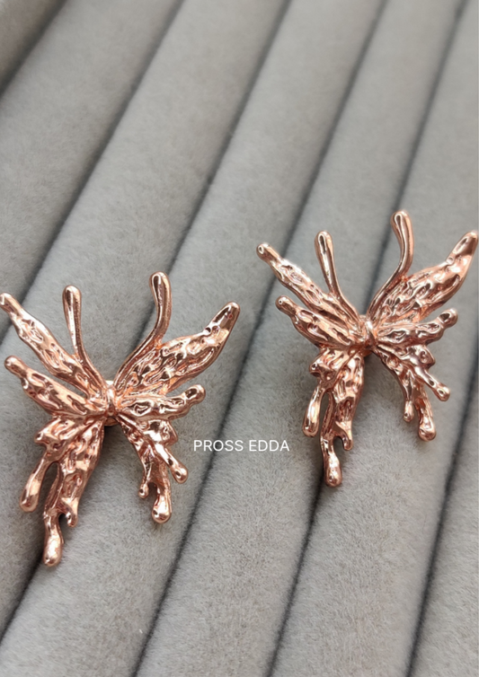 BUTTERFLY KISS STUDS (Rose Gold)