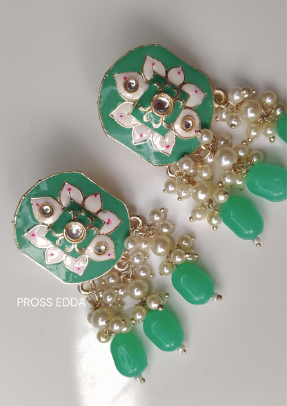 MEENAKARI - ETHNIC SQUARE STUD EARRING