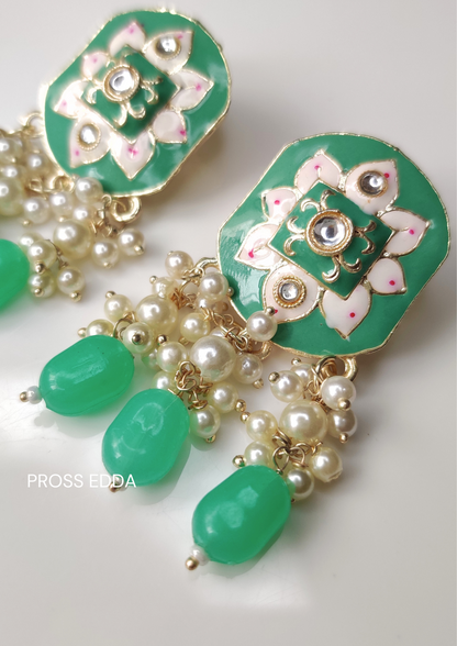 MEENAKARI - ETHNIC SQUARE STUD EARRING